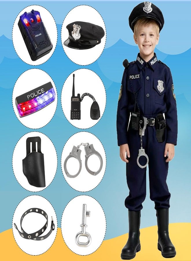 Kiddokids Police Costume for Kids - Boys and Girls Cop Uniform Outfit with Hat and Accessories, Ideal for Halloween and Career Day, Role Play, Dress Up Parties - Image 2